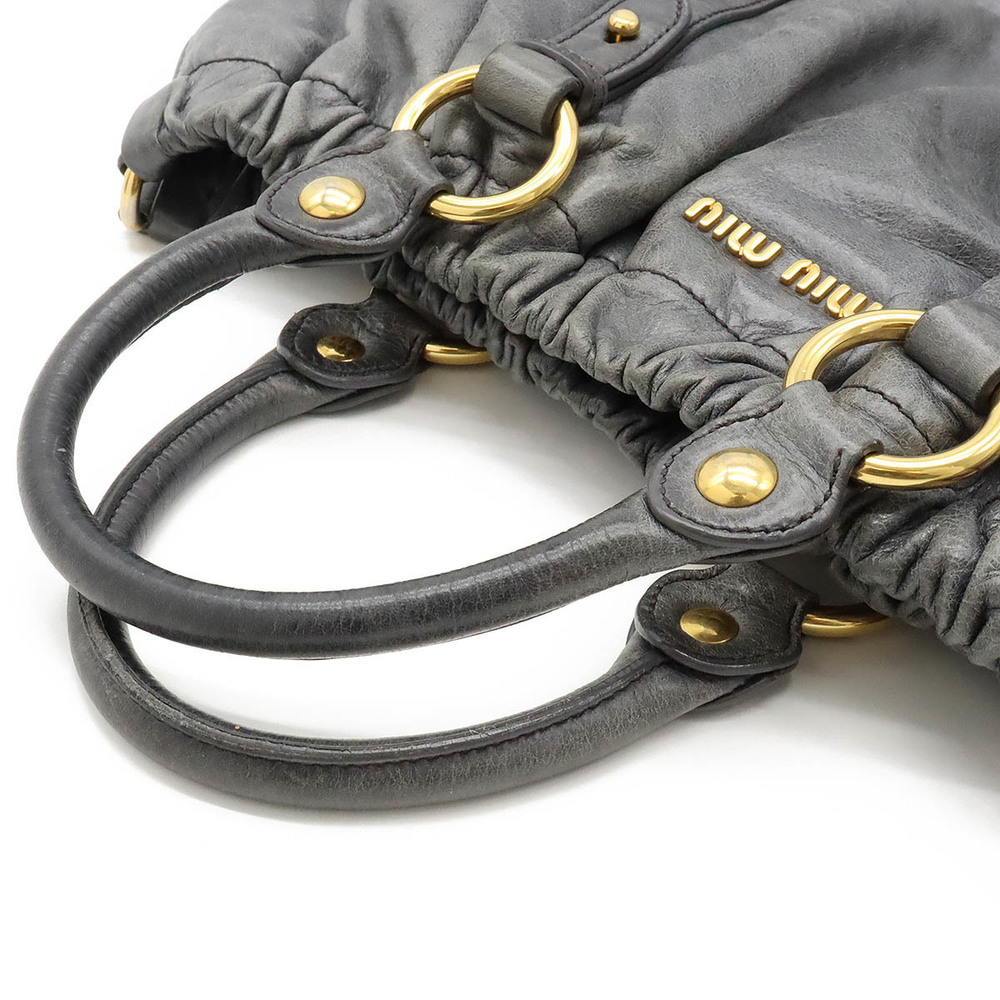 Miu Miu Gathered Bag Processing Gray - image 4